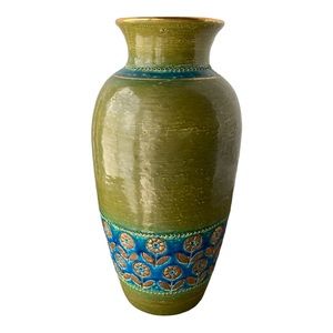 Vintage Aldo Londi Bitossi for Rosenthal Netter Thai Silk Ceramic Italy Vase 12”